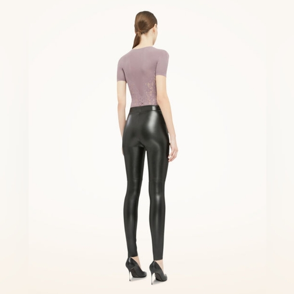 WOLFORD Estella Faux Leather Leggings 34 XS - Picture 2 of 6